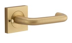 20366KIBPRIV60 - Oslo Lever - Square Rose (Inbuilt Privacy) - Brushed Brass - Privacy