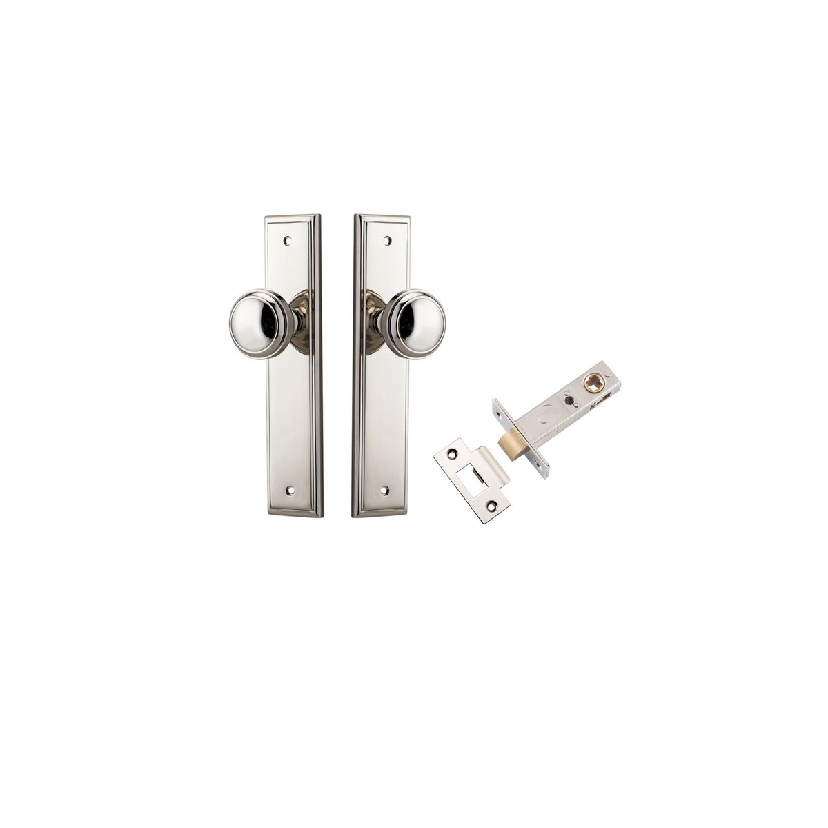 14338KPASS60 - Paddington Knob - Stepped Backplate Passage Kit - Polished Nickel - Passage