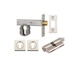 22558K70KKES - Euro Mortice Deadbolt Kit - 70mm Backset with Square Euro Escutcheon Key/Key - Polished Nickel - Entrance