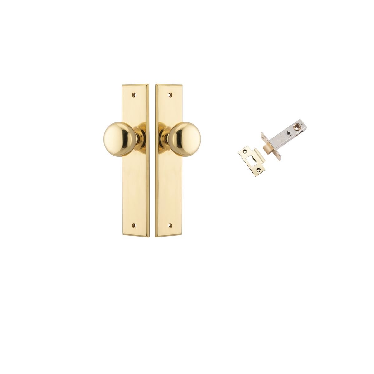 10446KPASS60 - Cambridge Knob - Chamfered Backplate Passage Kit - Polished Brass - Passage