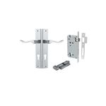 12420KENTR60KT - Stirling Lever - Rectangular Backplate Entrance Kit with High Security Lock - Brushed Chrome - Entrance