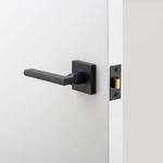 0273 - Baltimore Lever - Square Rose - Matt Black - Passage