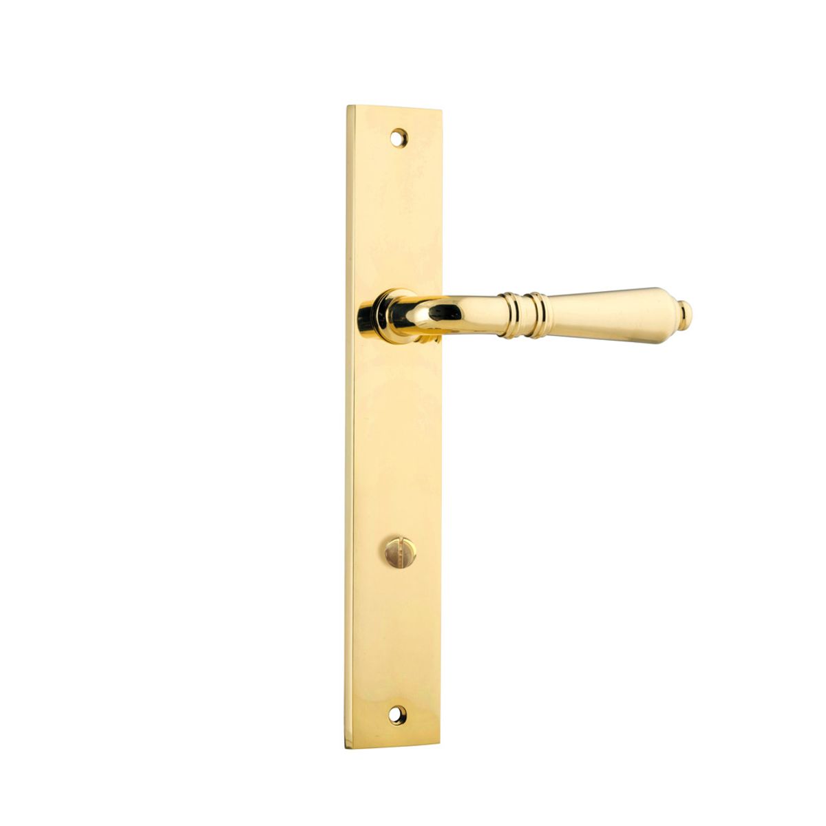 10200P85 - Sarlat Lever - Rectangular Backplate - Polished Brass - Privacy
