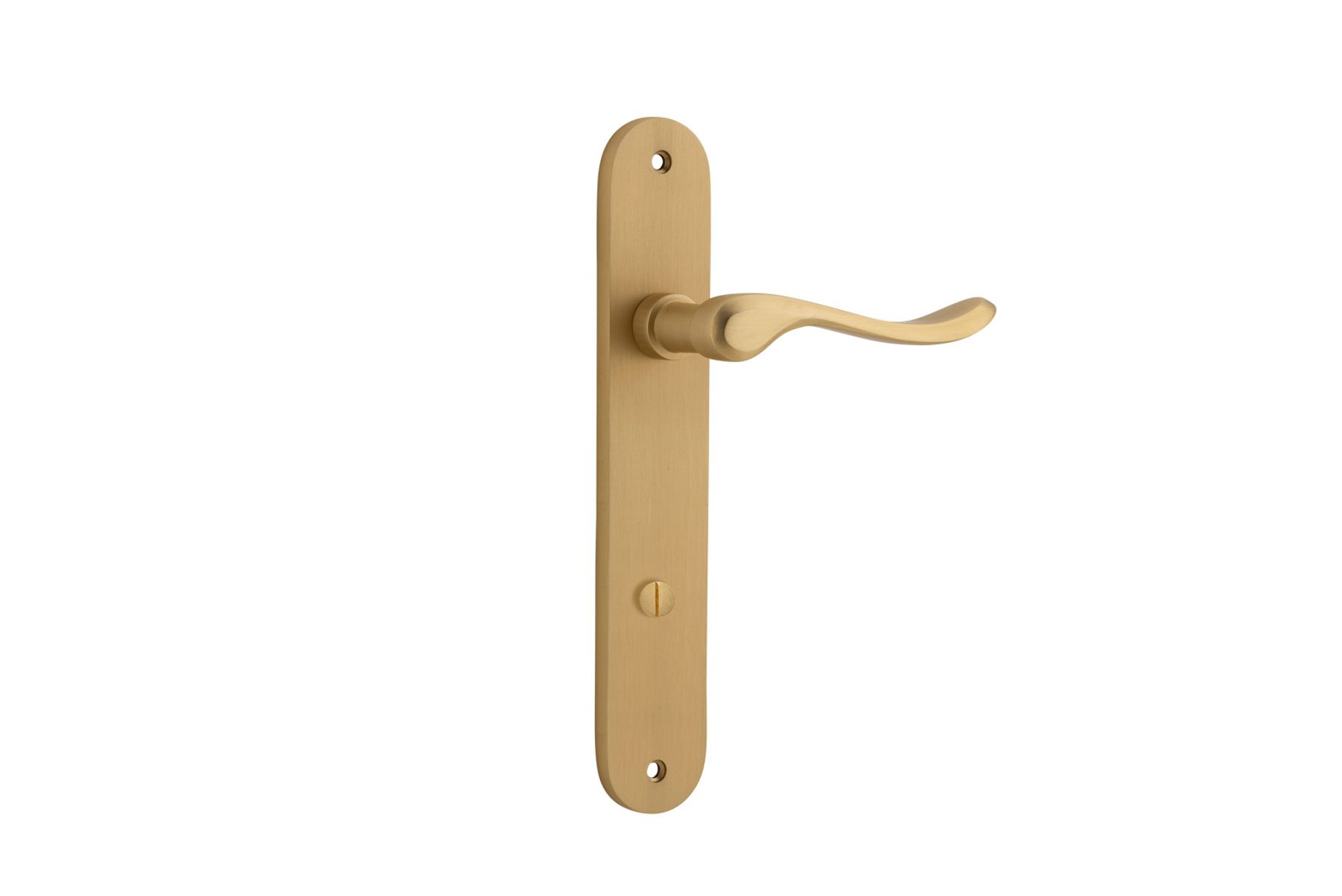 15424P85 - Stirling Lever - Oval Backplate - Brushed Brass - Privacy