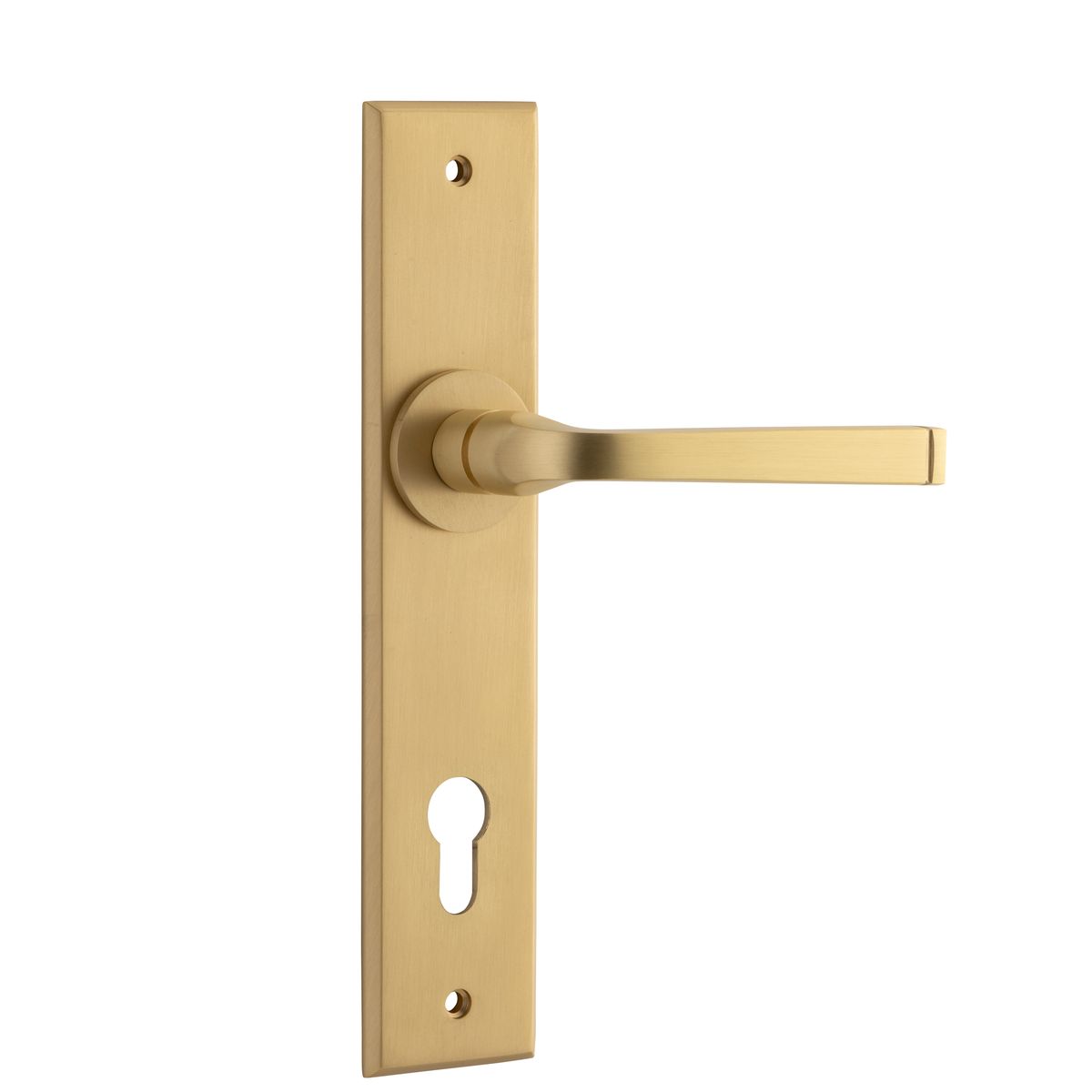 15288E85 - Annecy Lever - Chamfered Backplate - Brushed Brass - Entrance