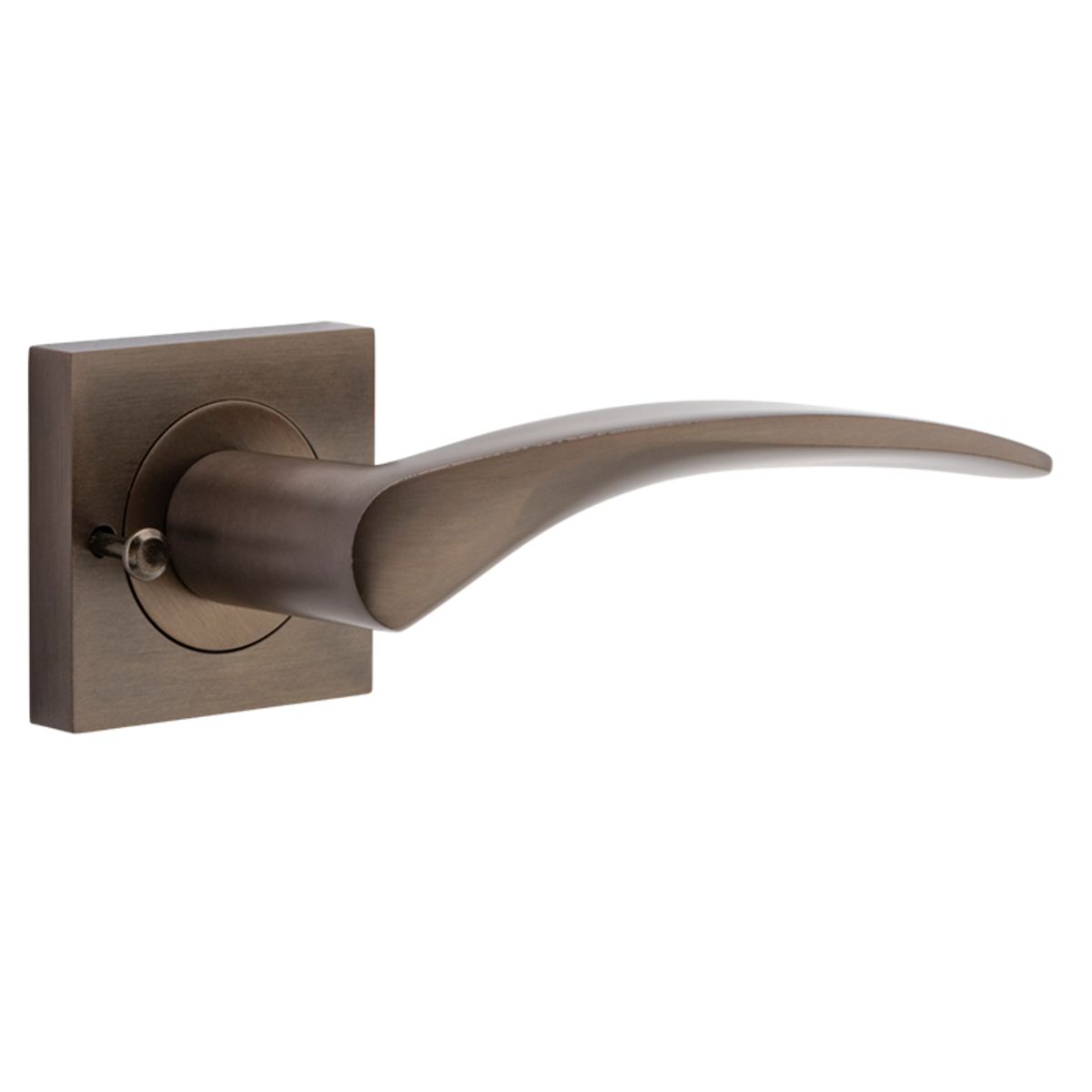0281KIBPRIV60 - Oxford Lever - Square Rose (Inbuilt Privacy) - Signature Brass - Privacy