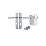 12268KENTR60KK - Brunswick Lever - Oval Backplate Entrance Kit with High Security Lock - Brushed Chrome - Entrance
