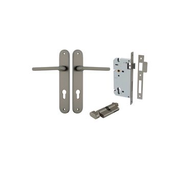 Baltimore Lever - Oval Backplate Entrance Kit with High Security Lock
