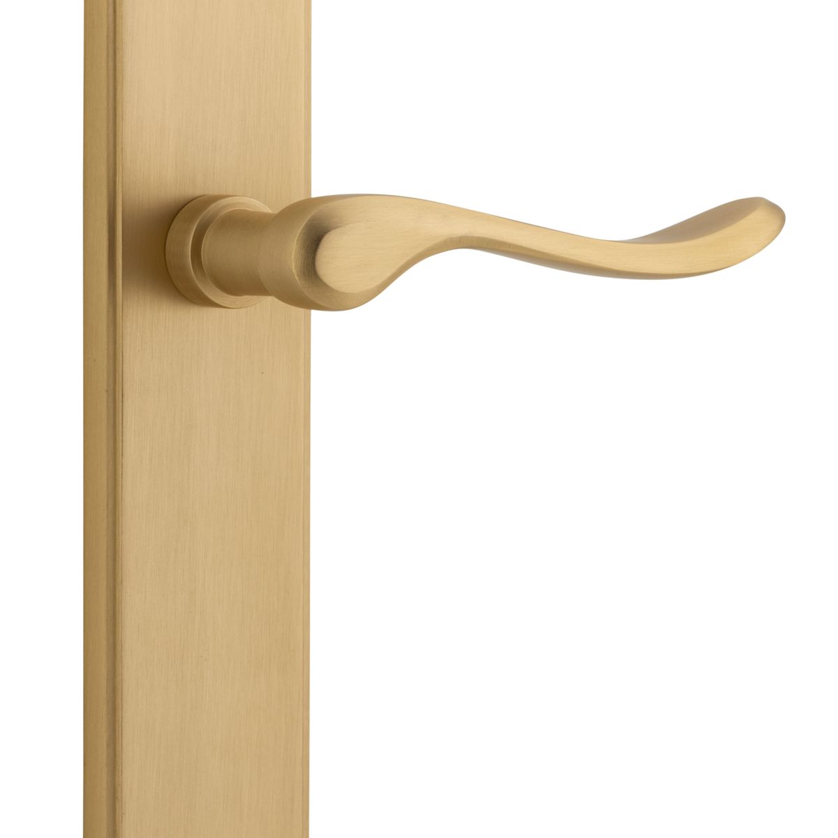 15422 - Stirling Lever - Shouldered Backplate - Brushed Brass - Passage