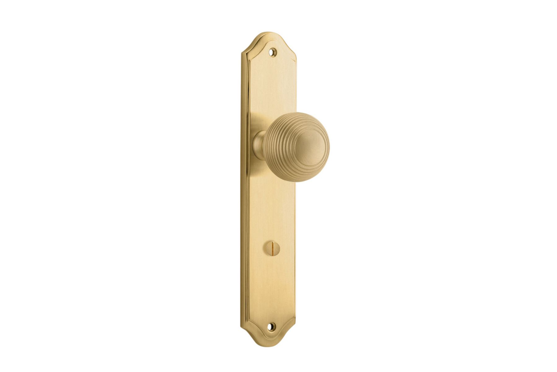 15330P85 - Guildford Knob - Shouldered Backplate - Brushed Brass - Privacy