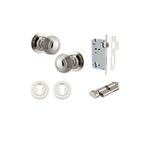 0228KENTR60KT - Guildford Knob - Round Rose Entrance Kit with Separate High Security Lock - Polished Nickel - Entrance
