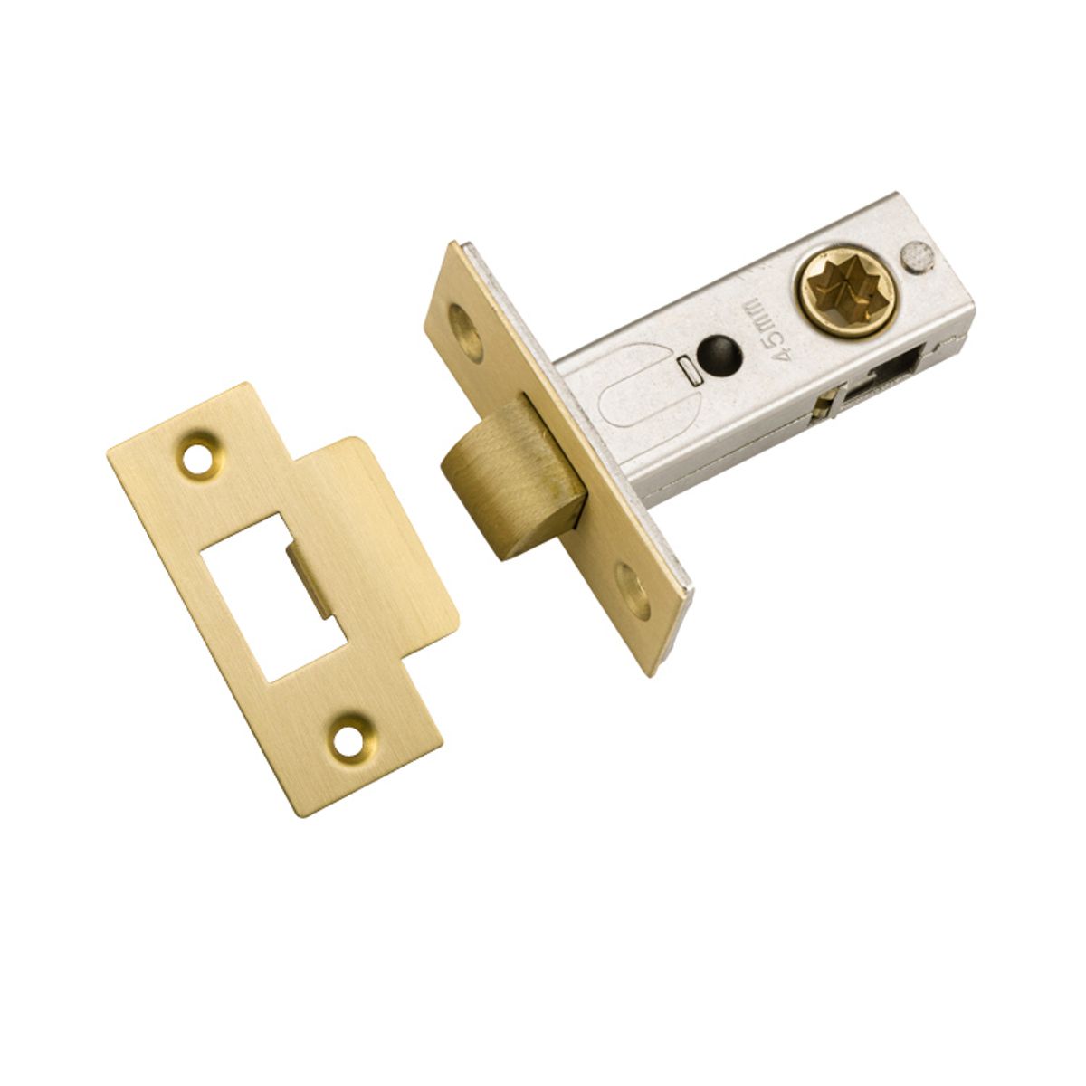17175 - Hard Sprung Split Cam Tube Latch - 45mm Backset - Brushed Gold PVD
