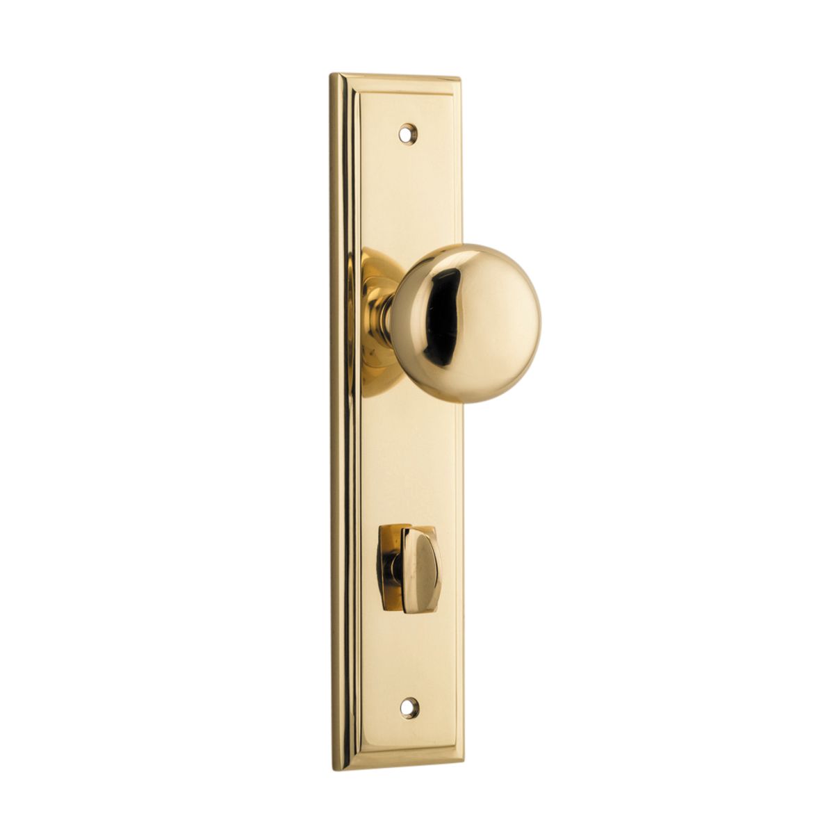 10340P85 - Cambridge Knob - Stepped Backplate - Polished Brass - Privacy