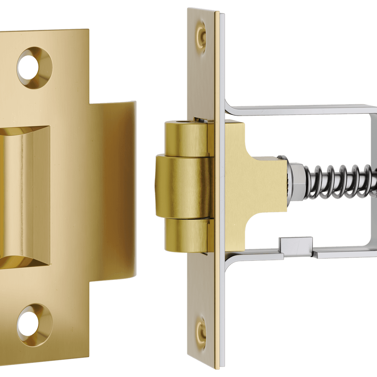 21852 - Roller Latch with Face Plate and Striker - Polished Brass