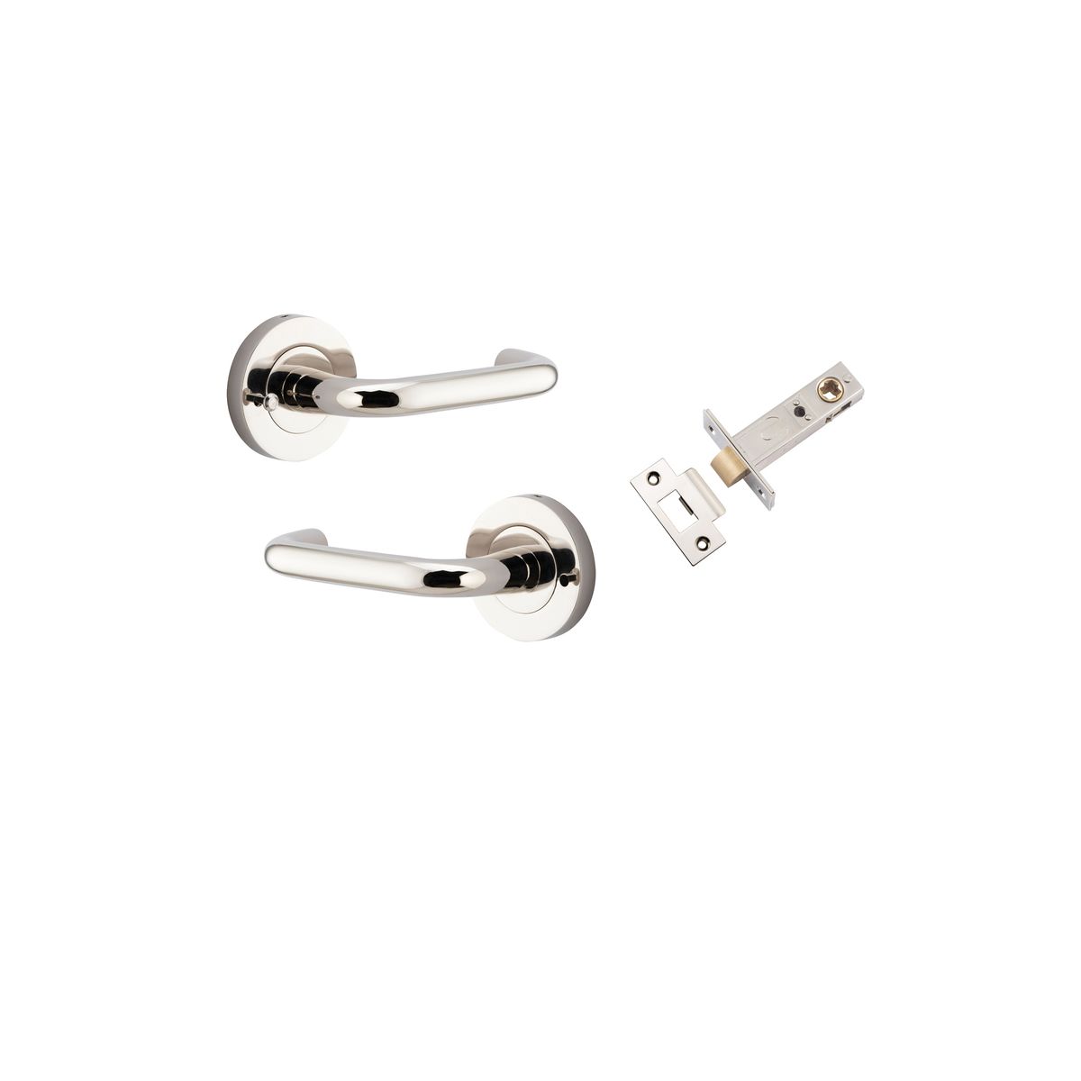20358KIBPRIV60 - Oslo Lever - Round Rose (Inbuilt Privacy) - Polished Nickel - Privacy