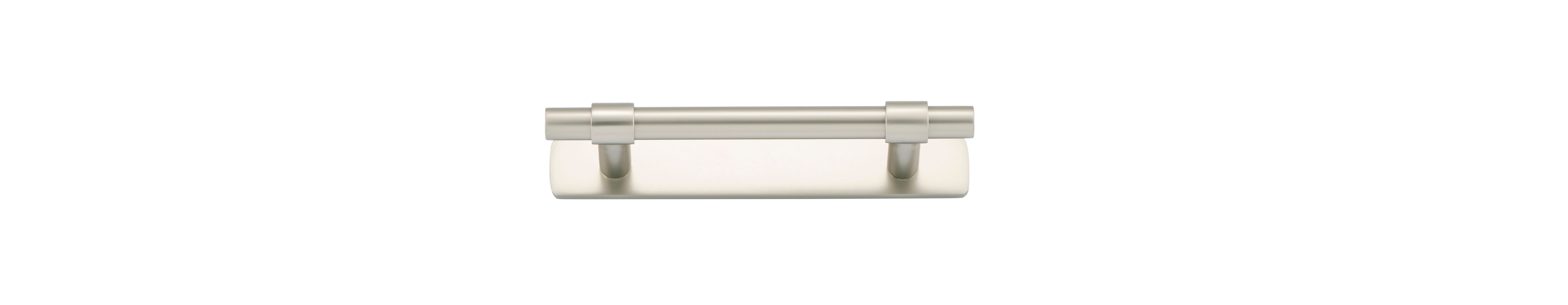 20999B - Helsinki Cabinet Pull with Backplate - CTC96mm - Satin Nickel