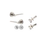 0369KPRIV60 - Como Lever - Round Rose Privacy Kit - Satin Nickel - Privacy