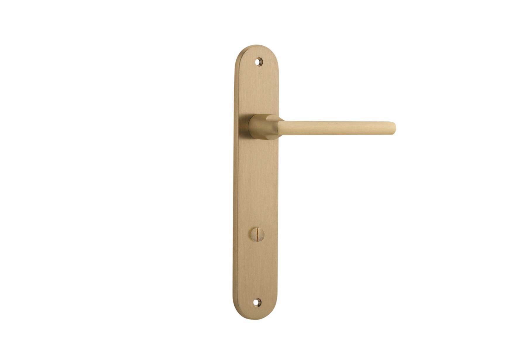 15226P85 - Baltimore Lever - Oval Backplate - Brushed Brass - Privacy