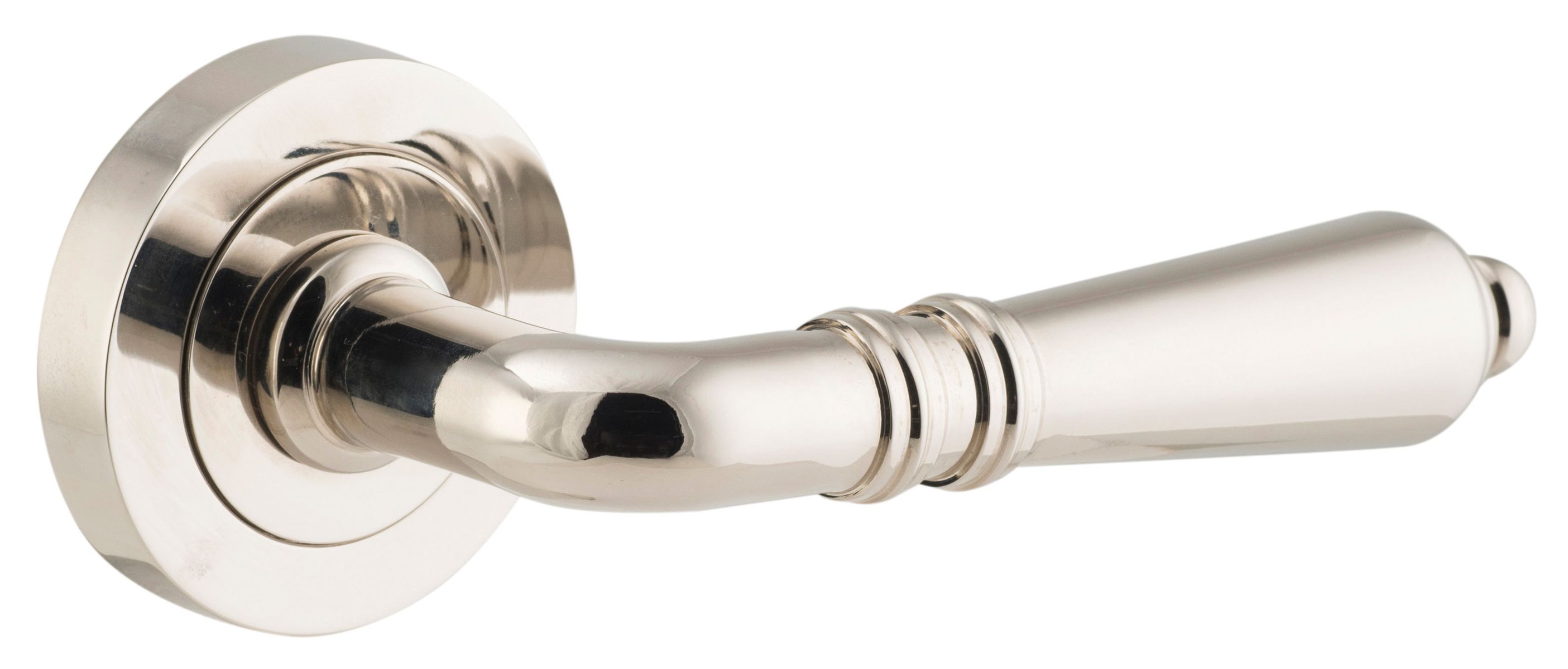 9208 - Sarlat Lever - Round Rose - Polished Nickel - Passage
