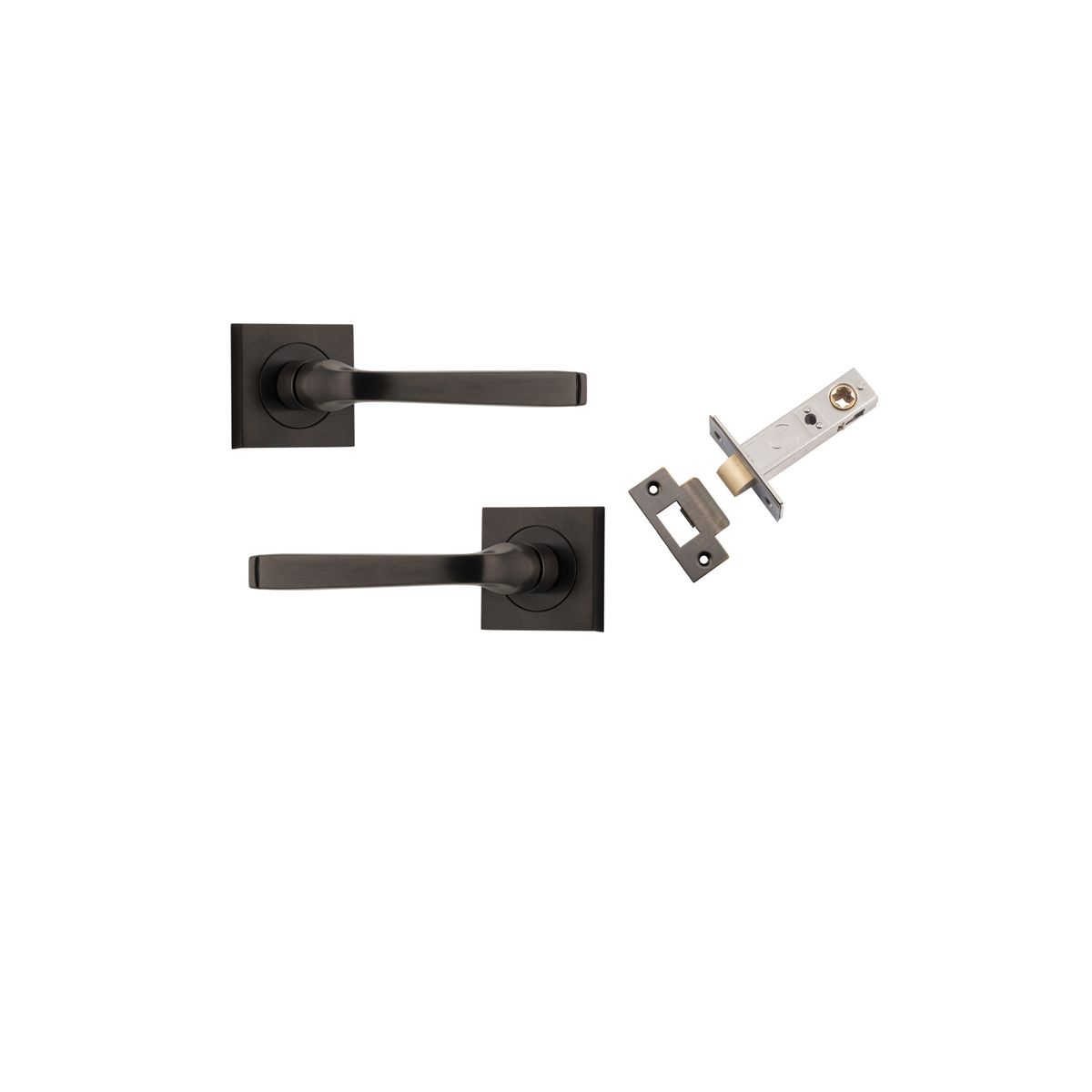 0391KPASS60 - Annecy Lever - Square Rose Passage Kit - Signature Brass - Passage