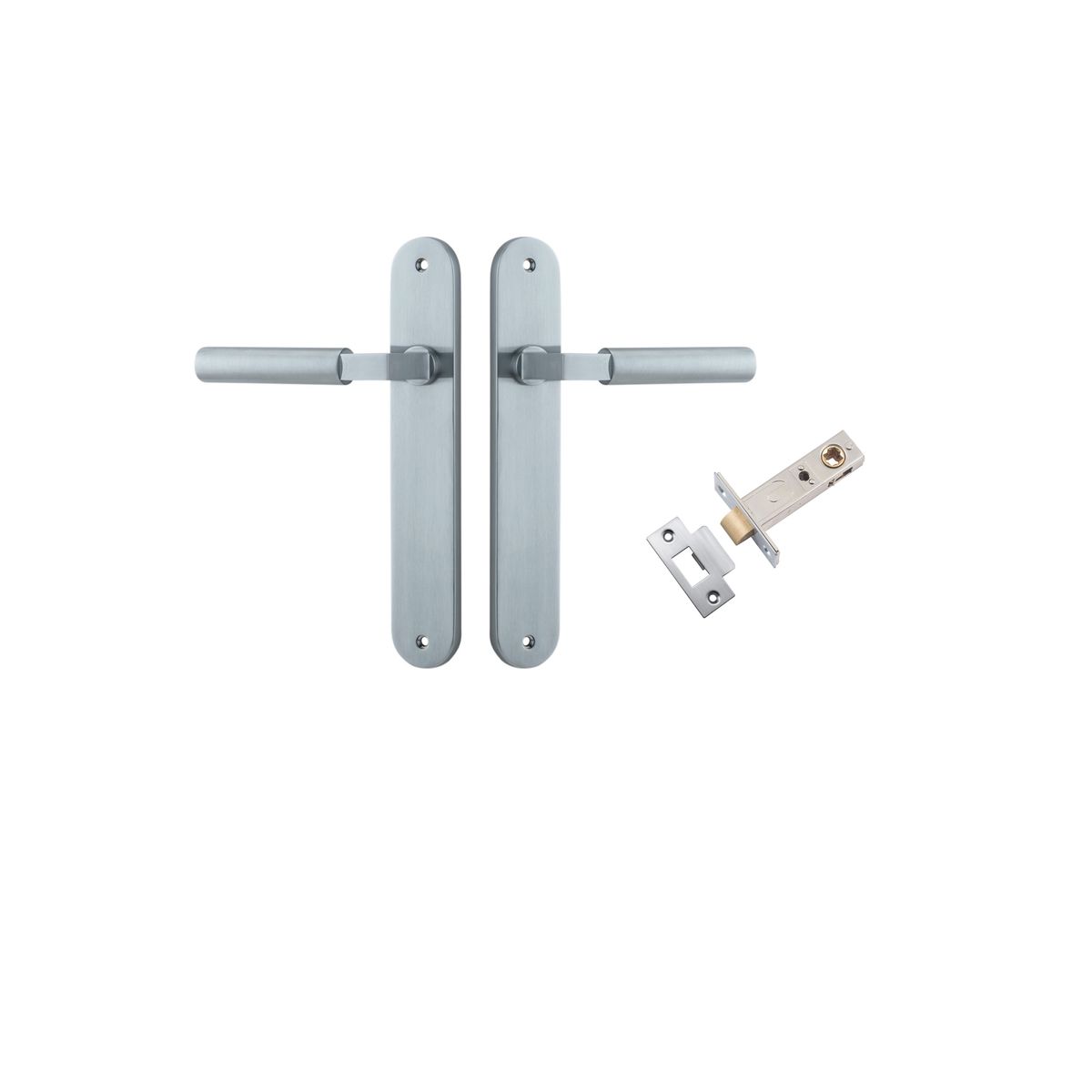 12266KPASS60 - Berlin Lever - Oval Backplate Passage Kit - Brushed Chrome - Passage