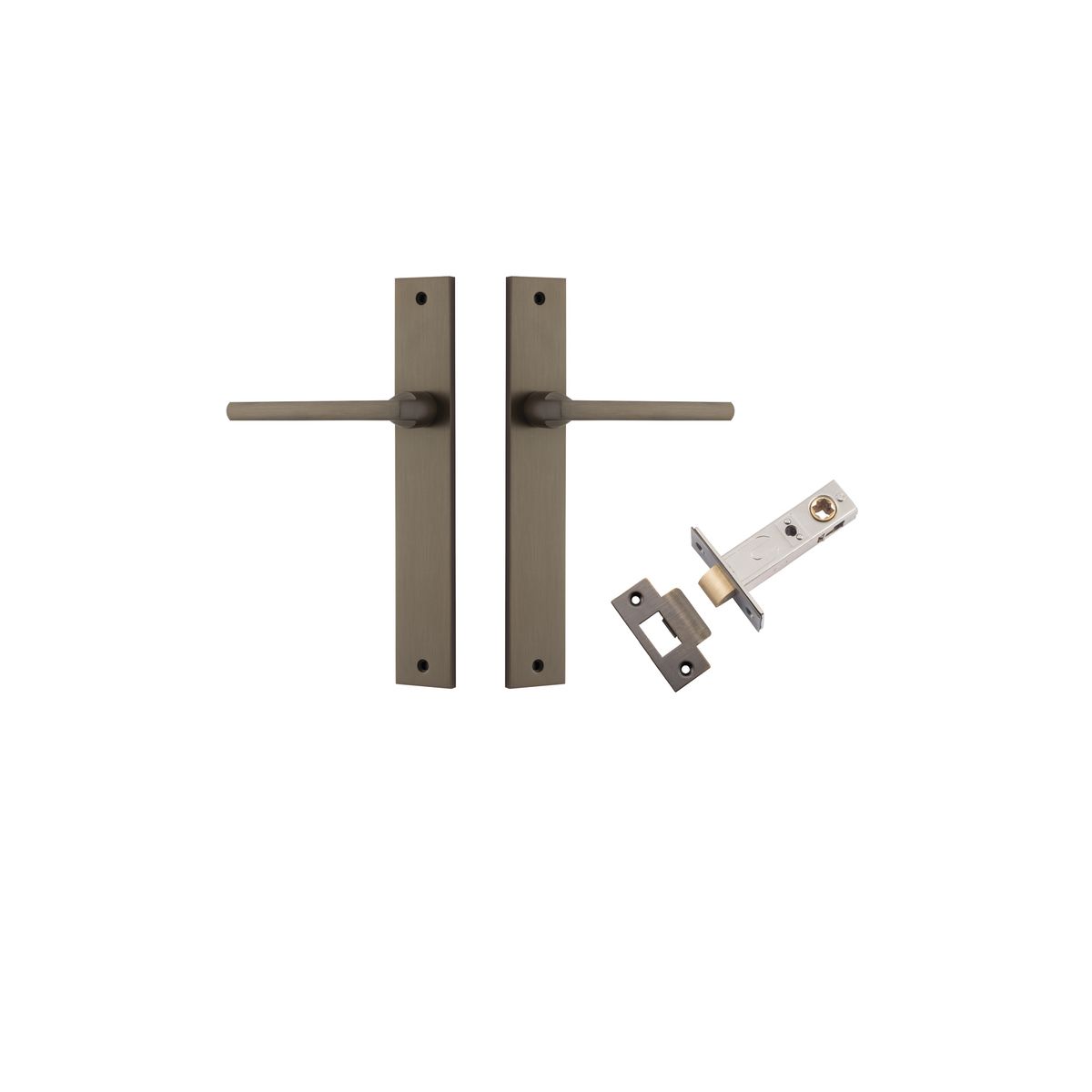10702KPASS60 - Baltimore Lever - Rectangular Backplate Passage Kit - Signature Brass - Passage
