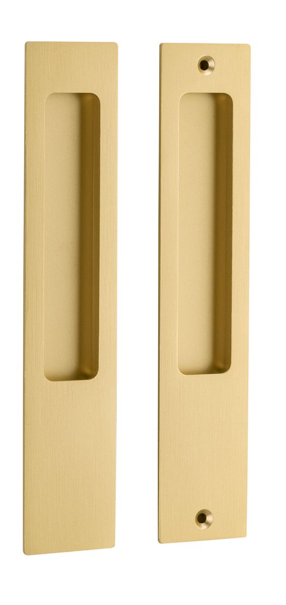 17181 - Rectangular Sliding Door Pull Passage Kit - Brushed Gold PVD - Passage
