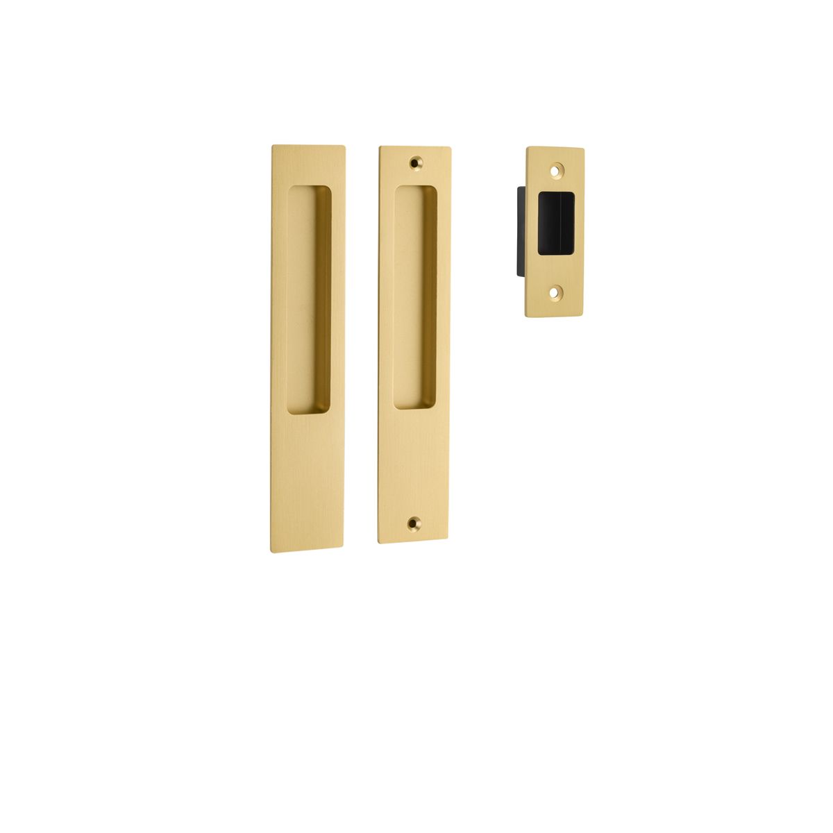 17181 - Rectangular Sliding Door Pull Passage Kit - Brushed Gold PVD - Passage