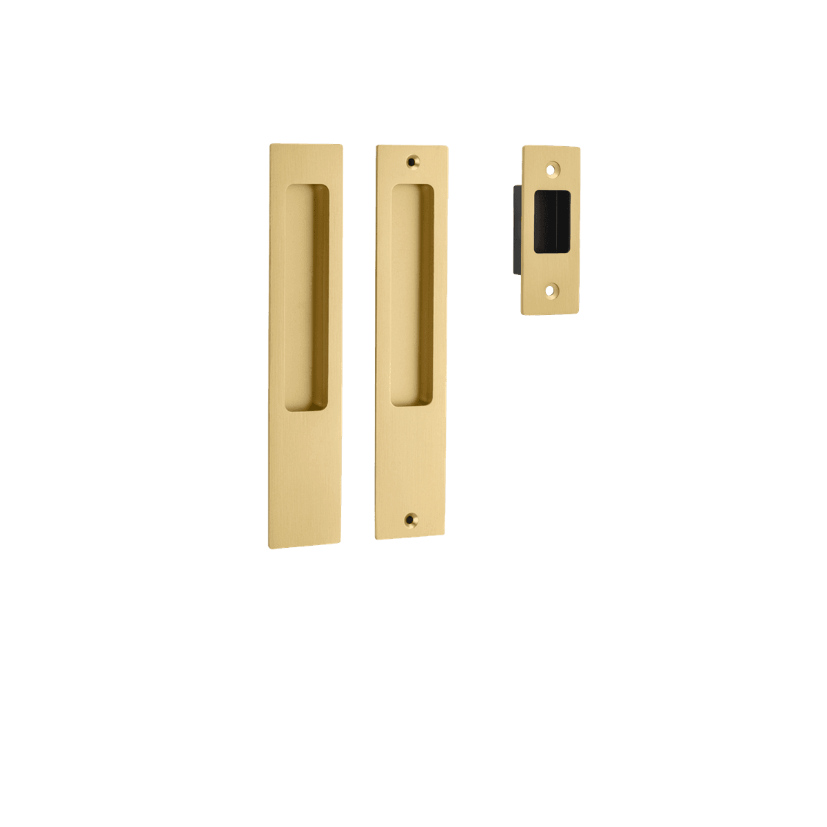 17181 - Rectangular Sliding Door Pull Passage Kit - Brushed Gold PVD - Passage