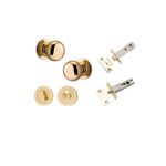 0200KPRIV60 - Cambridge Knob - Round Rose Privacy Kit with Separate Privacy Turn - Polished Brass - Privacy