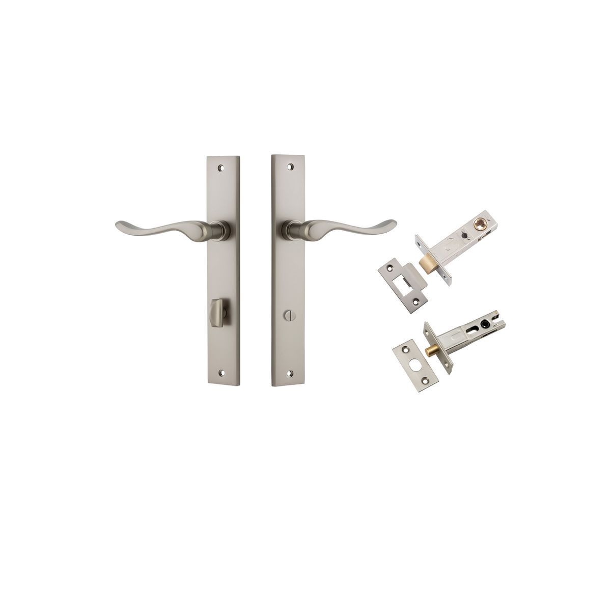 14920KPRIV60 - Stirling Lever - Rectangular Backplate Privacy Kit with Privacy Turn - Satin Nickel - Privacy