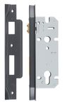6072 - Rebated 85mm Euro Roller Mortice Locks - 45mm Backset - Matt Black