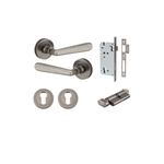 20807KENTR60KT - Copenhagen Lever - Round Rose Entrance Kit with Separate High Security Lock - Distressed Nickel - Entrance