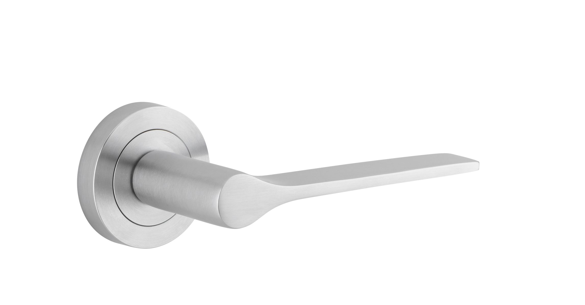 0365 - Como Lever - Round Rose - Brushed Chrome - Passage