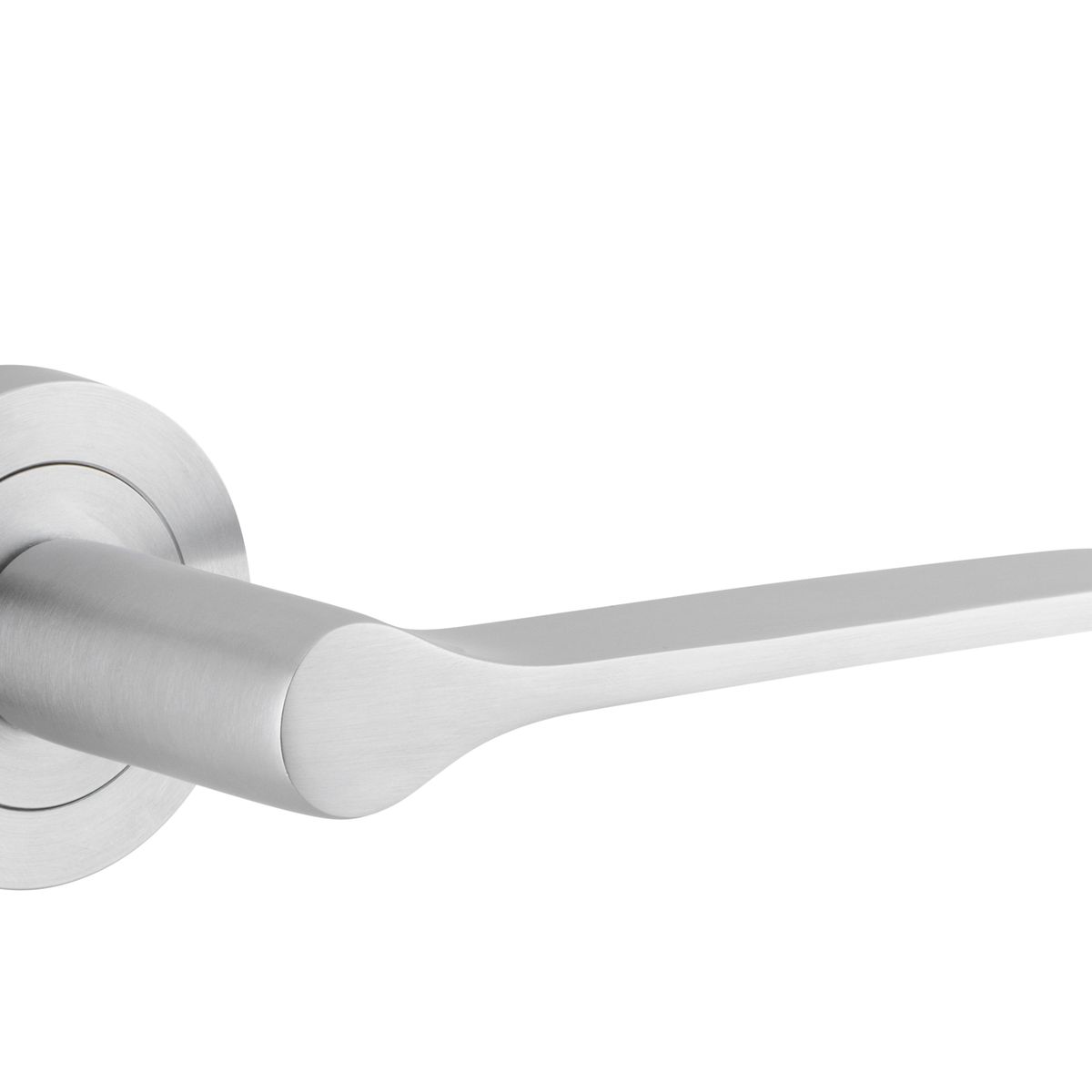 0365 - Como Lever - Round Rose - Brushed Chrome - Passage