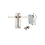 14864KENTR60KK - Osaka Lever - Oval Backplate Entrance Kit with High Security Lock - Satin Nickel - Entrance