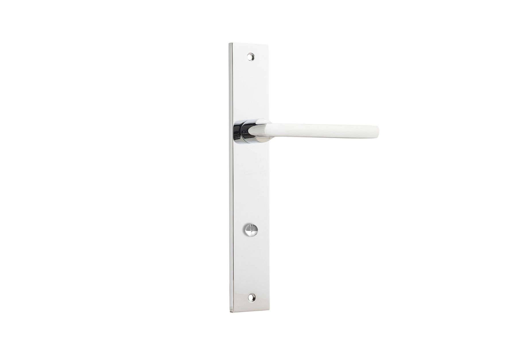 11702P85 - Baltimore Lever - Rectangular Backplate - Polished Chrome - Privacy