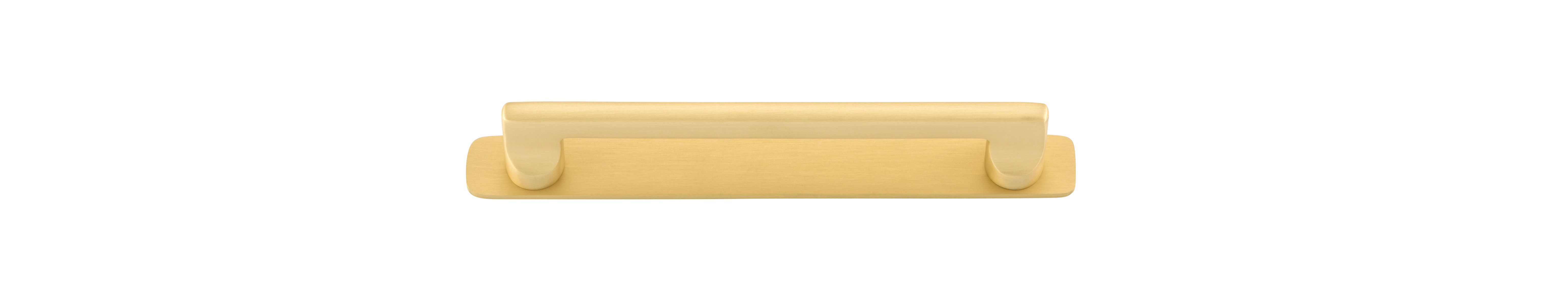 17201B - Baltimore Cabinet Pull with Backplate - CTC160mm - Brushed Gold PVD