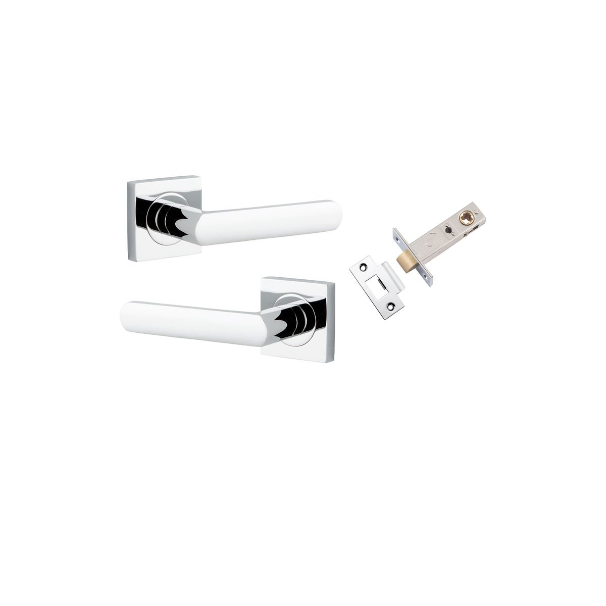 21184KPASS60 - Osaka Lever - Square Rose Passage Kit - Polished Chrome - Passage