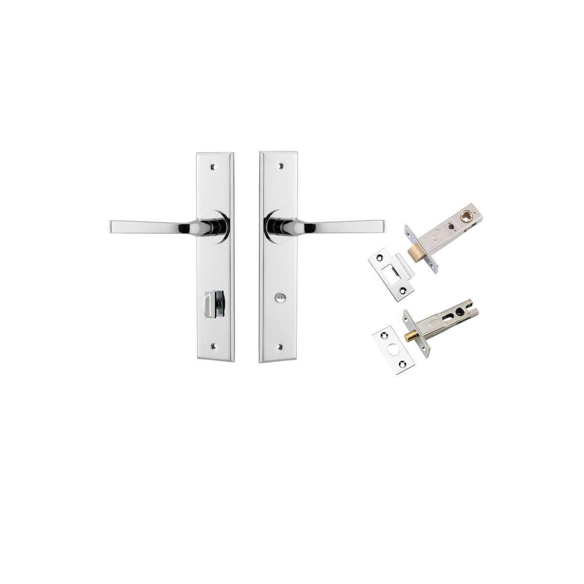 11788KPRIV60 - Annecy Lever - Chamfered Backplate Privacy Kit with Privacy Turn - Polished Chrome - Privacy