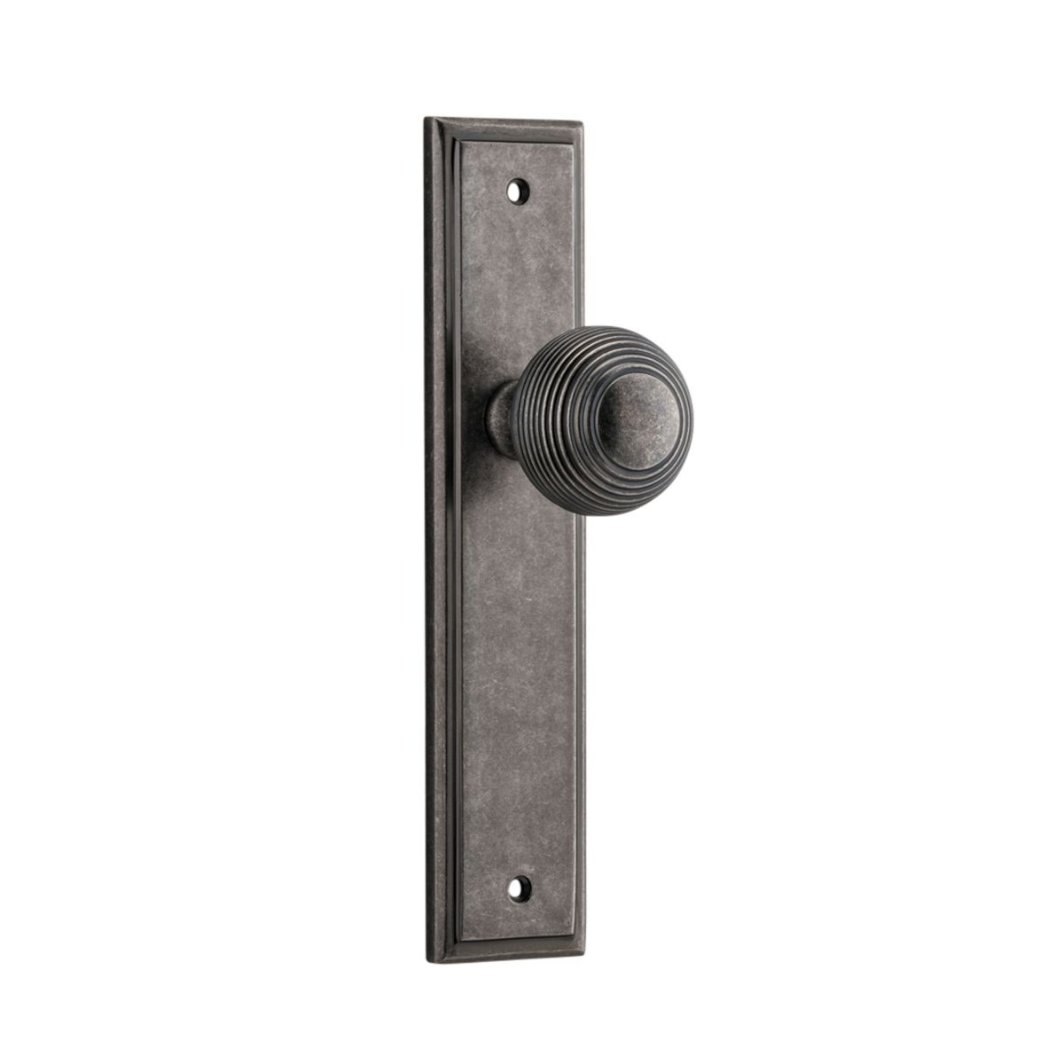 13842 - Guildford Knob - Stepped Backplate - Distressed Nickel - Passage
