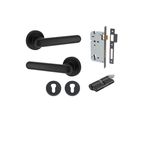 24003KENTR60KK - Puerto Lever - Round Rose Entrance Kit with Separate High Security Lock - Matt Black - Entrance