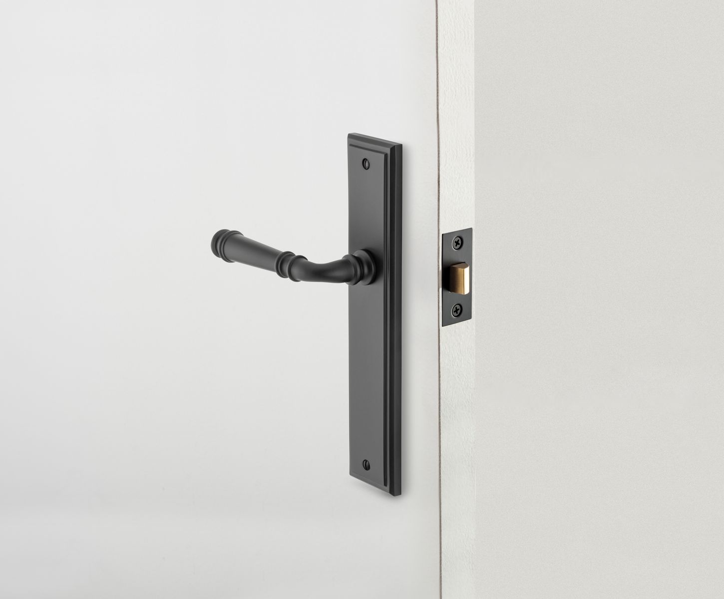 12712 - Sarlat Lever - Shouldered Backplate - Matt Black - Passage
