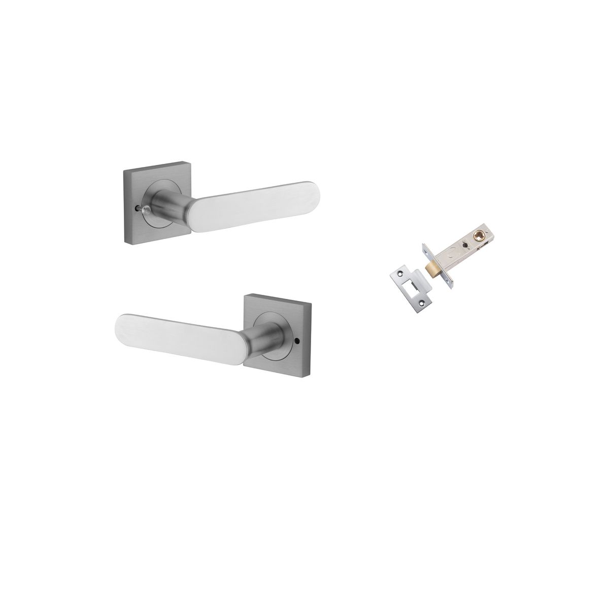 0405KIBPRIV60 - Bronte Lever - Square Rose Privacy Kit (Inbuilt Privacy) - Brushed Chrome - Privacy
