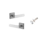 0405KIBPRIV60 - Bronte Lever - Square Rose Privacy Kit (Inbuilt Privacy) - Brushed Chrome - Privacy