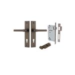 10904KENTR60KT - Helsinki Lever - Chamfered Backplate Entrance Kit with High Security Lock - Signature Brass - Entrance