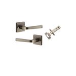 0397KIBPRIV60 - Annecy Lever - Square Rose (Inbuilt Privacy) - Distressed Nickel - Privacy