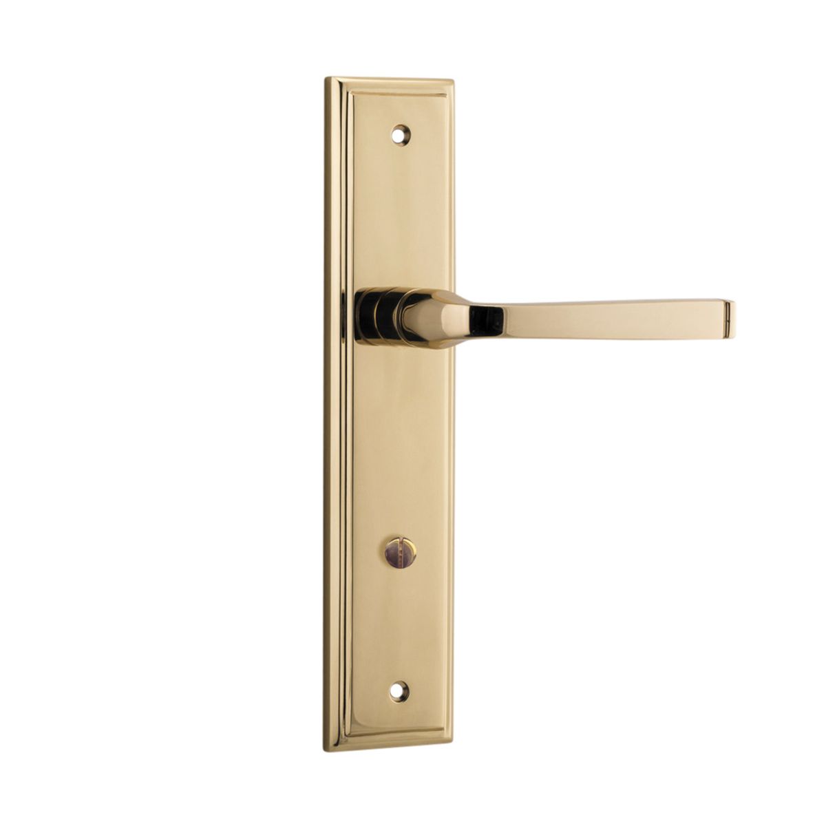 10244P85 - Annecy Lever - Stepped Backplate - Polished Brass - Privacy