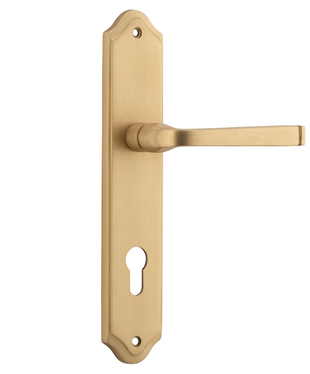 15220E85 - Annecy Lever - Shouldered Backplate - Brushed Brass - Entrance