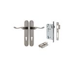 13924KENTR60KK - Stirling Lever - Oval Backplate Entrance Kit with High Security Lock - Distressed Nickel - Entrance